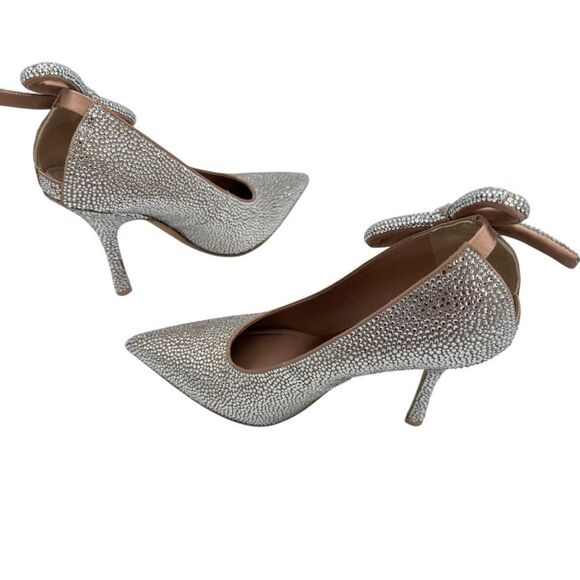Valentino Nite Out Satin Embellished Pumps with Crystal Bows Size 8.5 - Picture 10 of 15